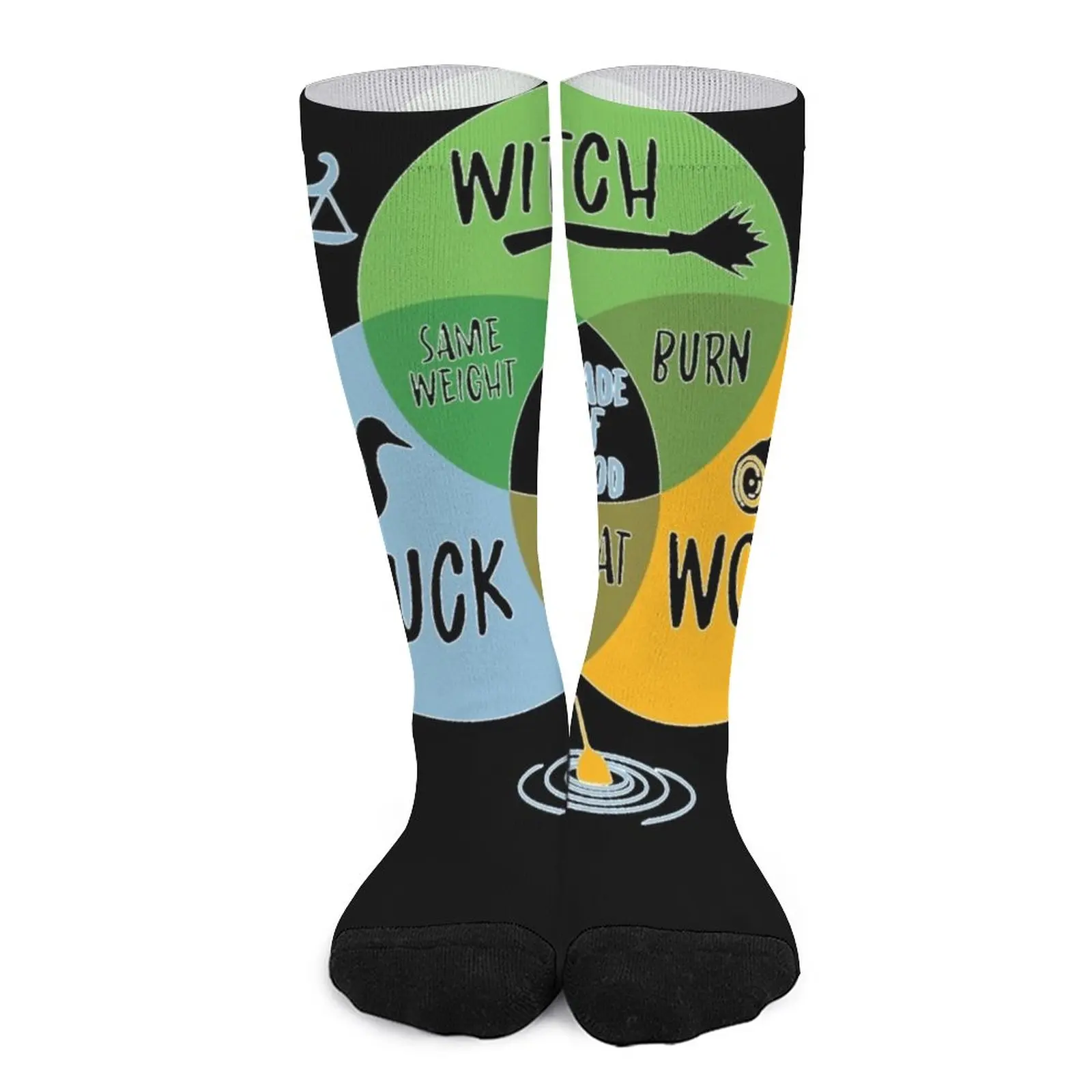 Monty Python Witch Duck Wood Socks Men gift stockings for men Children's socks Soccer blakey art the witch doctor lp