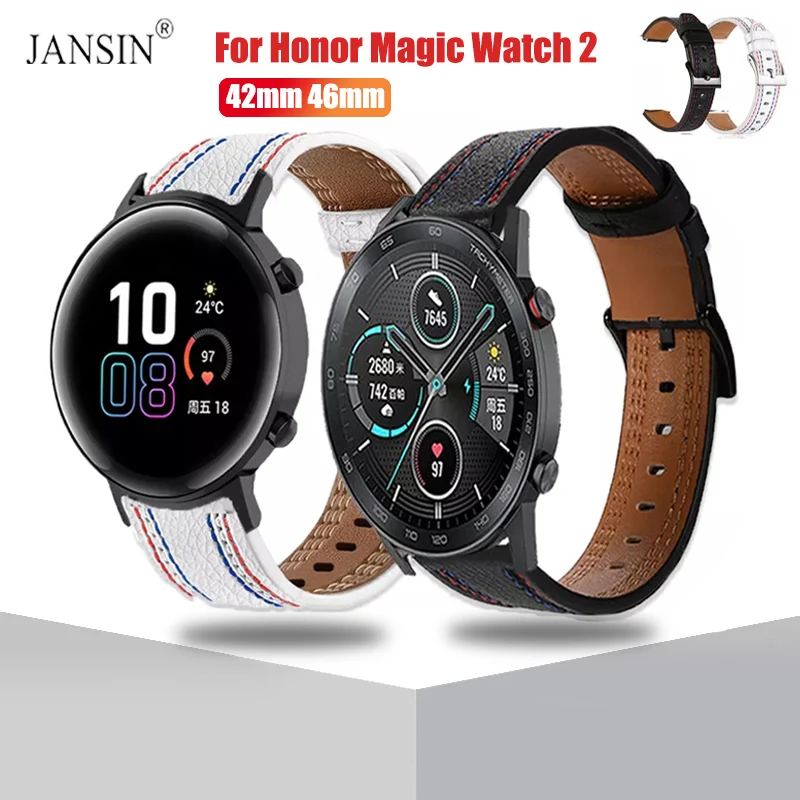 

Leather Strap For Honor Magic Watch 2 42mm 46mm Watchband Bracelet Wristband For Huawei Honor Magic Watch 2 Correa Replacement
