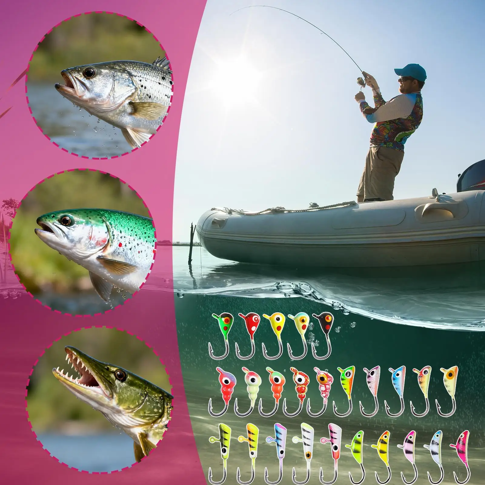 Bass Lures Realistic 25-Piece Glowing Catfish Freshwater Fish Lures For Trout Crappie Boat Lake River Saltwater Night Ice Men