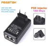 1000Mbps POE Injector 15V1A/24V1A/48V0.5A Output EU US Plug for CCTV IP Camera Power Supply POE Ethernet Adapter Phone AP 1