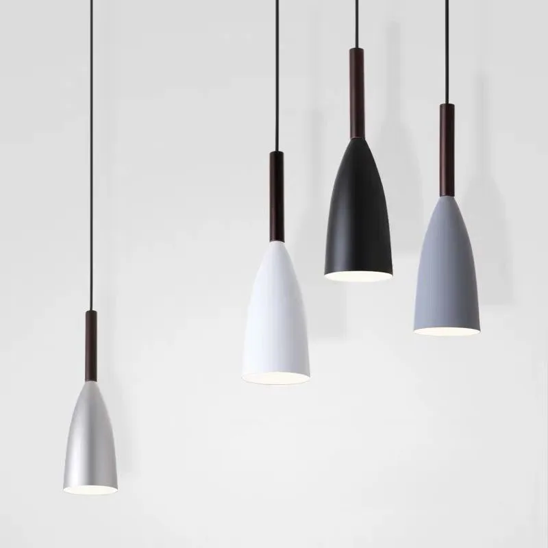Bedside led chandelier Nordic bedroom modern single head simple lamp long line restaurant bar counter small Chandelier | Лампы и