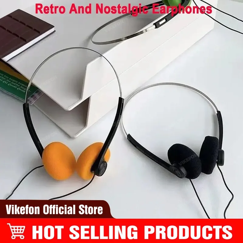 3.5MM Retro Nostalgic Earphones, MP3 Earphones, Personalized Walkman Classic Sports CD Photography Props Wired Headphones