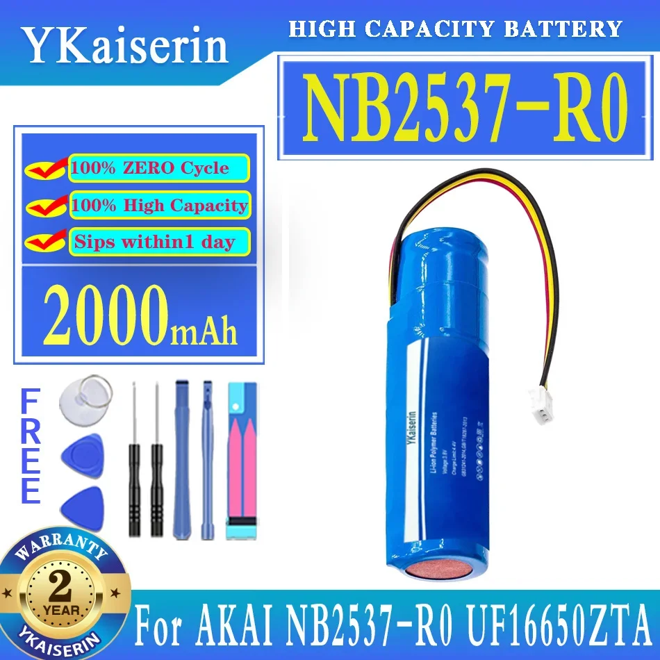 Batteria Di Ricambio Ykaiserin 2000Mah Per Akai Nb2537-R0 Muslimewi 5000 5000 Solo Colore Blu