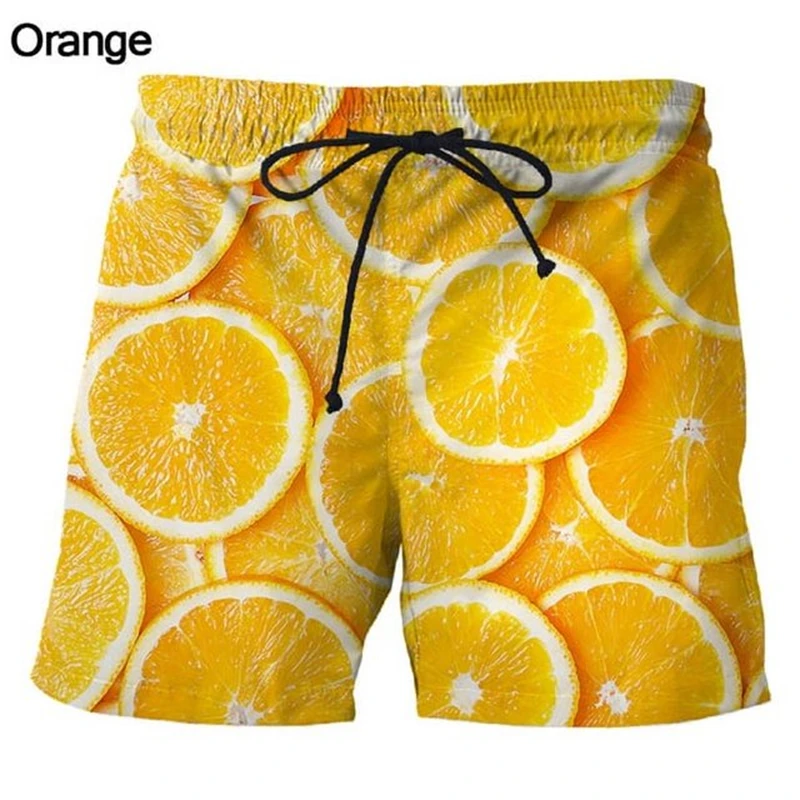 Holiday Hawaiian Men Beach Shorts 3D Print Fruit Watermelon Graphic Sport Shorts New Design Short Pants Personality Clothes 2