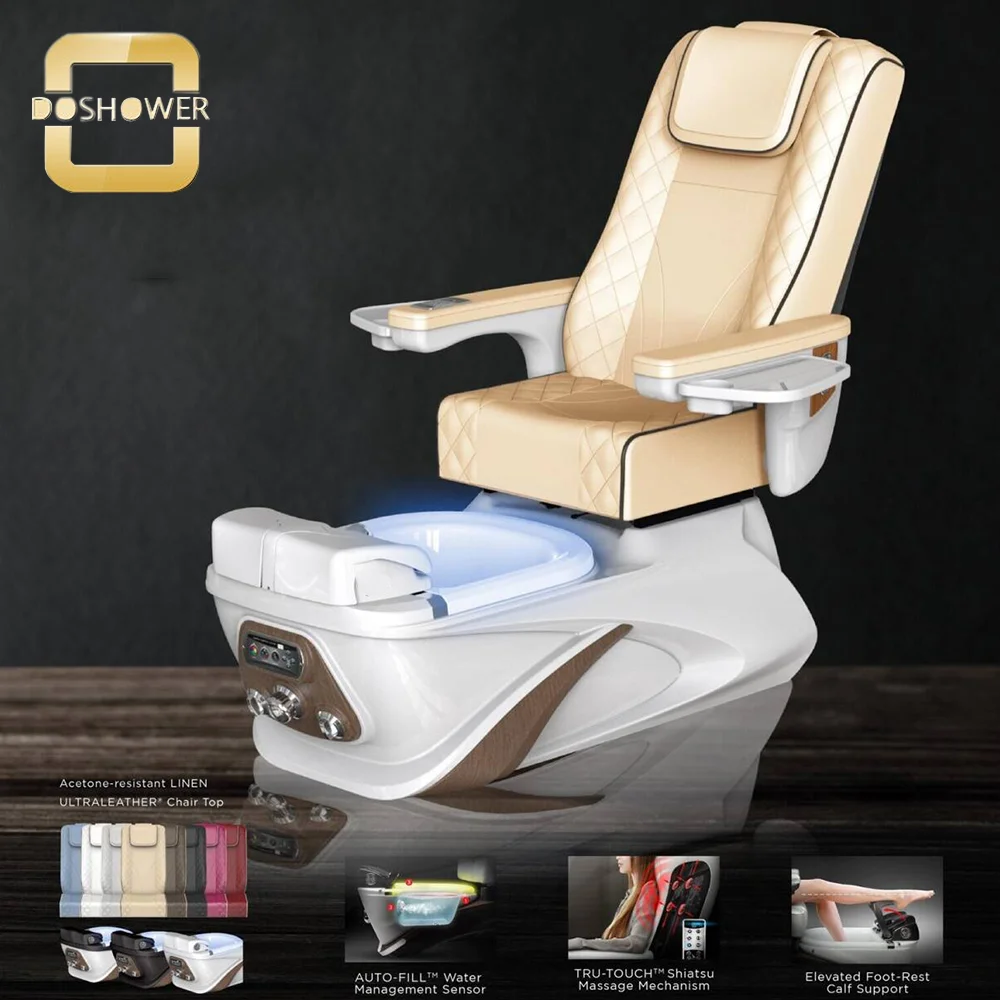 Red Heated Spa Pedicure Chair Manufacture Of Pedicure Chair Seat Cover Package For Auto-Fill & Manicure Table Set