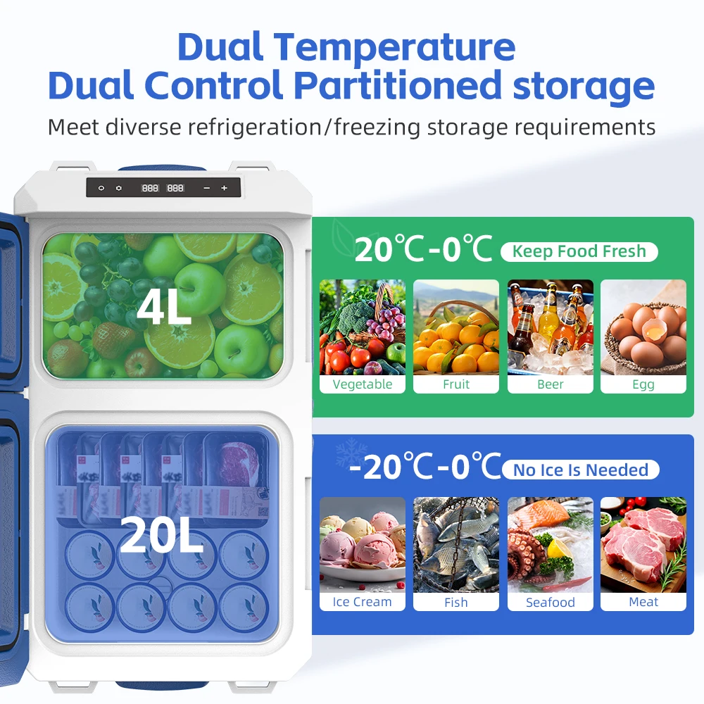 ثلاجة سيارة Zcamp QXL ضاغط 12/24 فولت، تبريد سريع،...