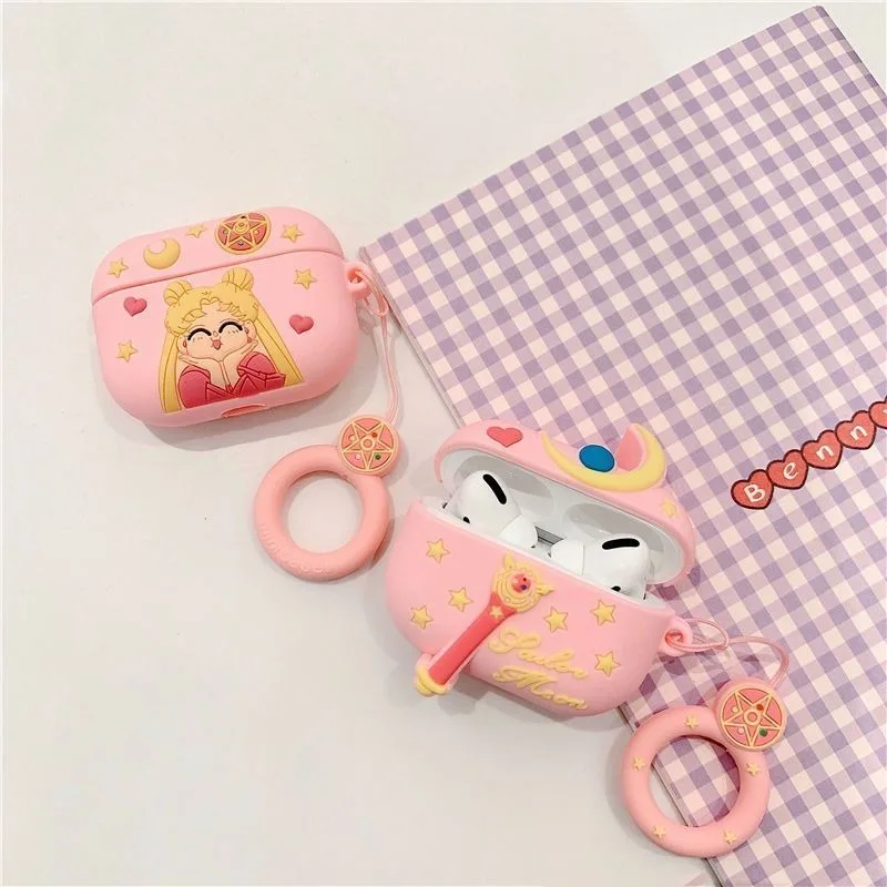 Creative cute cartoon Sailor Moon airpods 1//2 bluetooth silicone