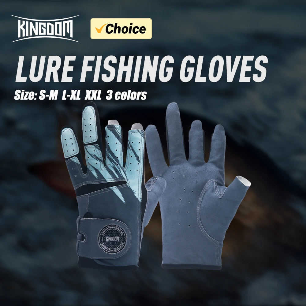 Kingdom Anti-Slip Gloves Three Finger High-quality Durable Breathable Comfort Fishing Gloves Outdoor Sun Protection Gloves 1pair