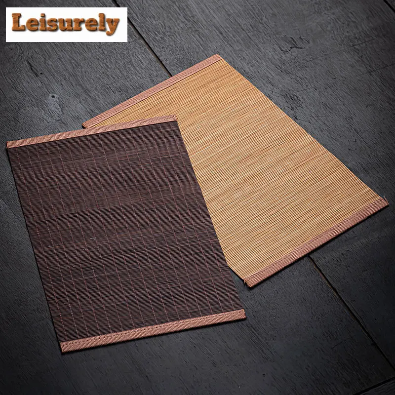 Japanese Bamboo Woven Tea Table Mats Ancient Teacup Coaster Set Drink Coaster Dinner Table Cloth Mat Chinese Tea Set Ornaments