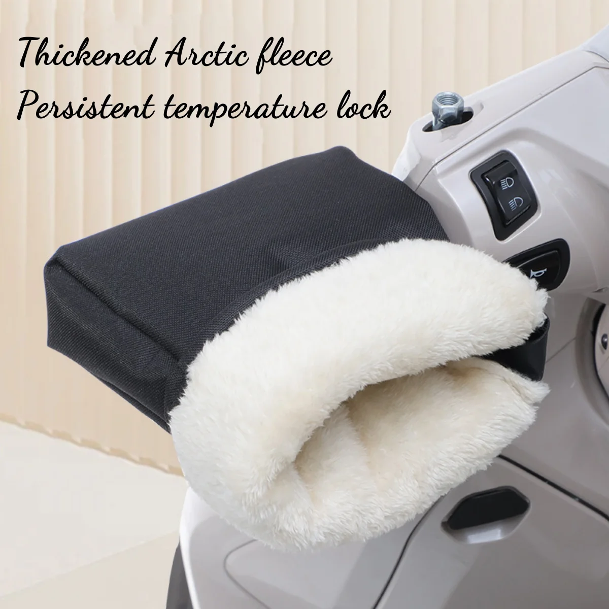 1Pair Windproof Handlebar Gloves Winter Outdoor Keep Warm Gloves For Motorcycle Vehicle Bicycle Handle Large Guard Cover Gloves 4