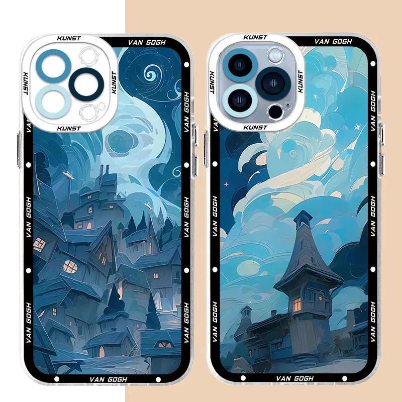 Starry Night Van Gogh Art Phone Case Per Redmi Note 11 Pro 9T 9 Pro 12S 10 Pro 8 11S 12 Pro Cover Morbida Trasparente