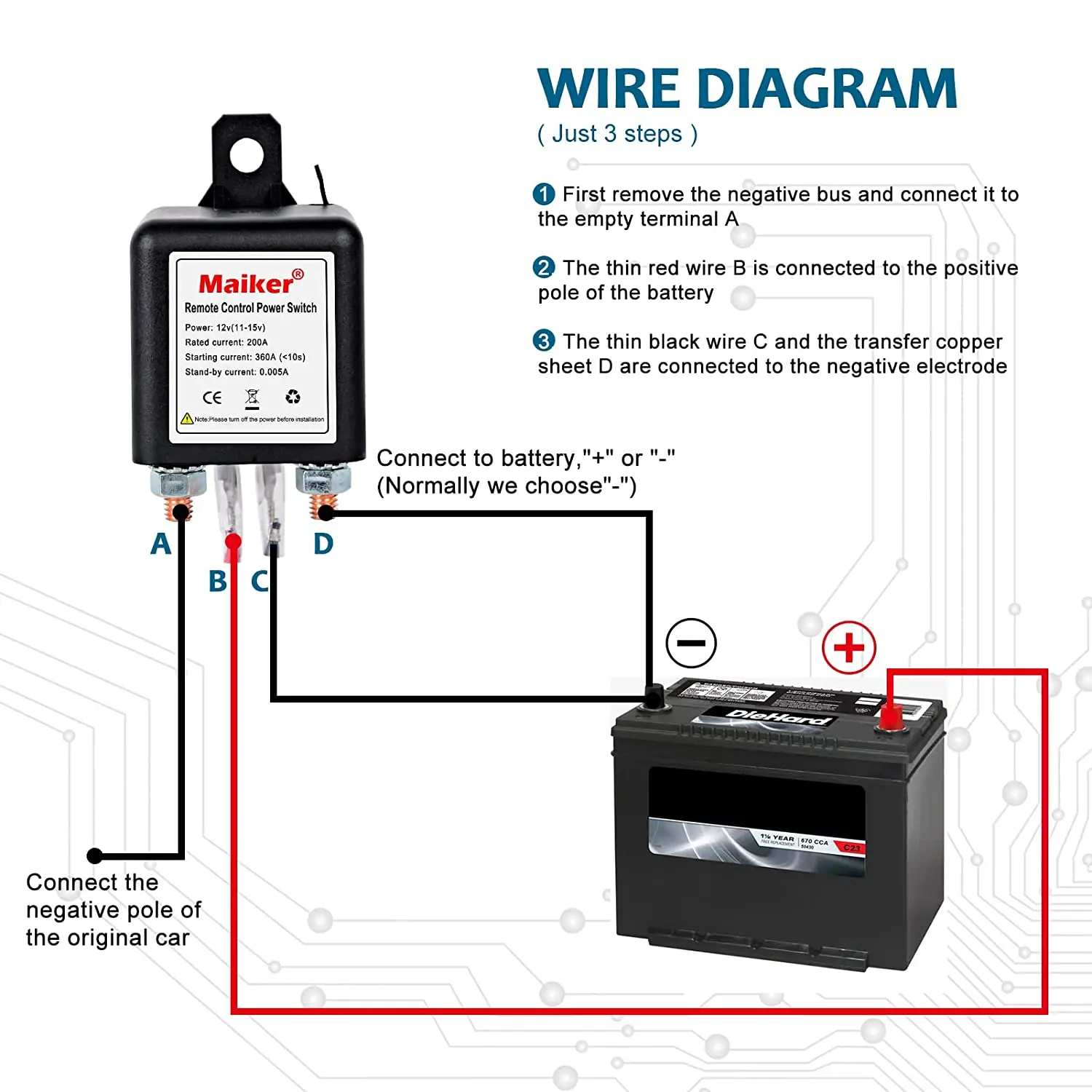 Drahtlose Fernbedienung Batterie Trenn schalter Kill-Schalter für Auto mit  2 Tasten aktualisiert DC12V 200a Diebstahls icherung verhindern