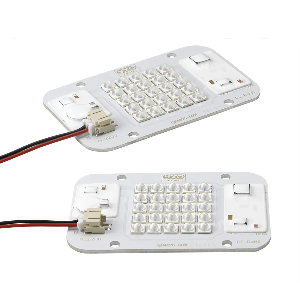 YXO Driverless LED Grow Light Chip Full Spectrum 50W COB Module AC DOB Samsung Lm283b for Indoor Plants No Driver Needed