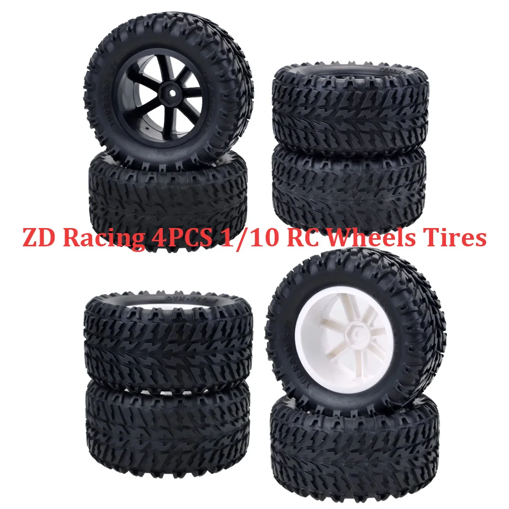 

4PCS ZD Racing 1/10 RC 112mm Wheel Tires Rubber Tyre 12mm Hub Hex for 1:10 RC Car Short Course Monster Truck Truggy