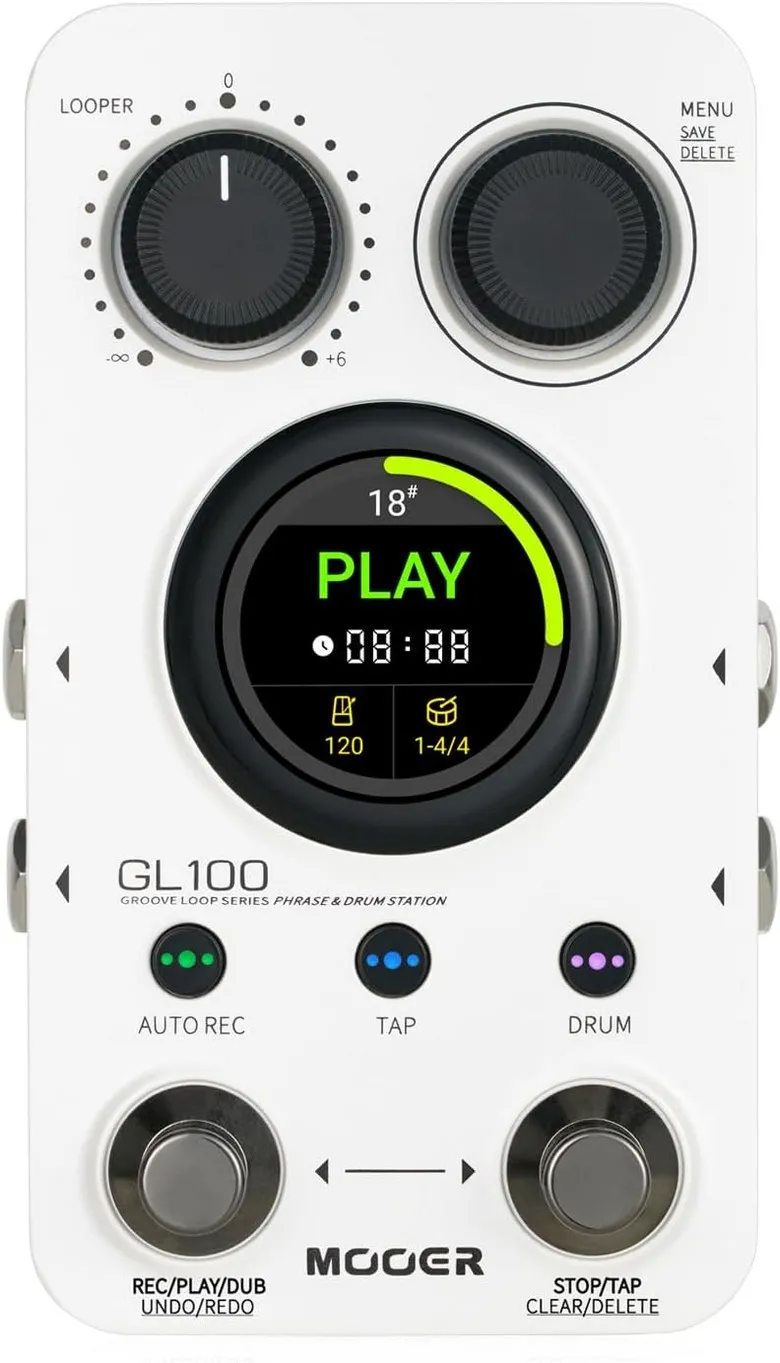 Sa36d8e66f5a04ef5b51a63f3e8fc4129k Mooer GL100 Electric Guitar Monoblock Effects Dual Stomp Nails Stereo Phrase Loop Auto-Record with 100 Memory Positions Custom