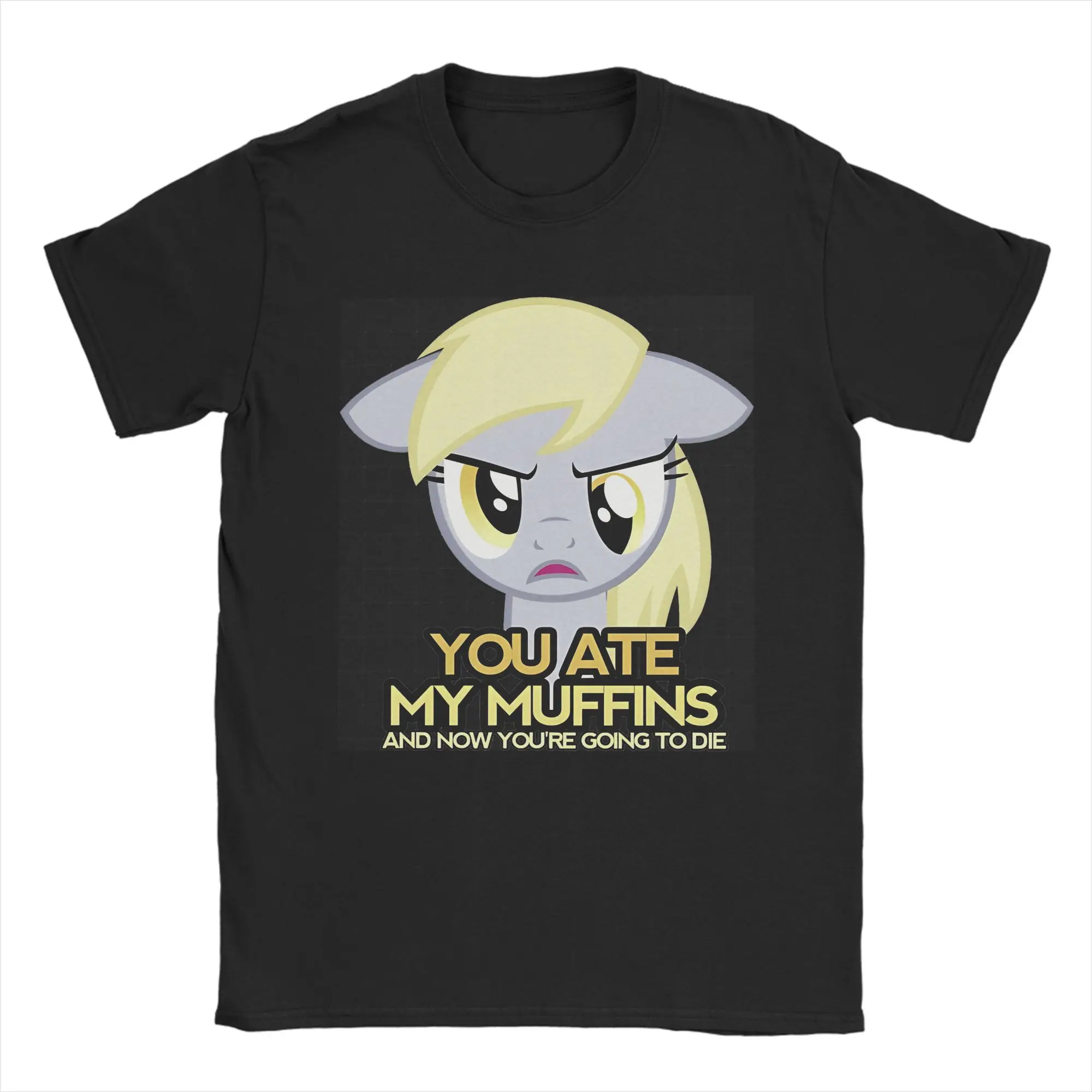 Übergroßes T-Shirt Beach Muffins Derpy Hooves Trend-T-Shirts aus 100 % Baumwolle für Herren, Y2K-Basic-Design, kurze Ärmel