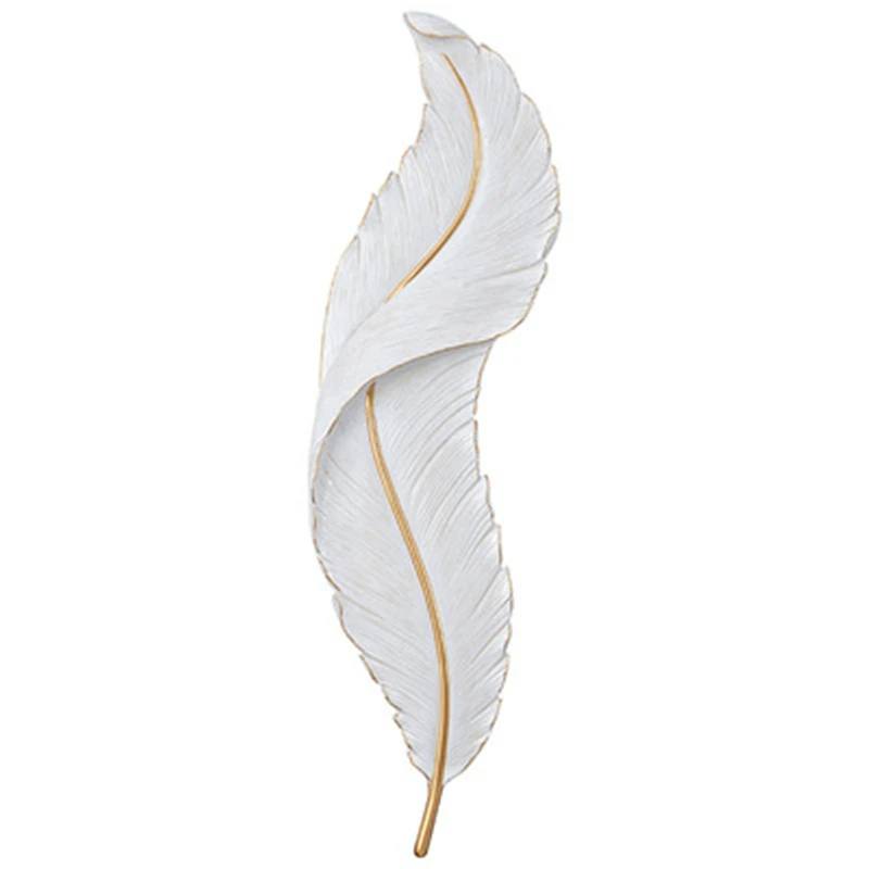Led White Feather Wall Lamp For TV Backdrop Bedroom Bedside Aisle Corridor Sample Room Environmental Friendly Resin Lights