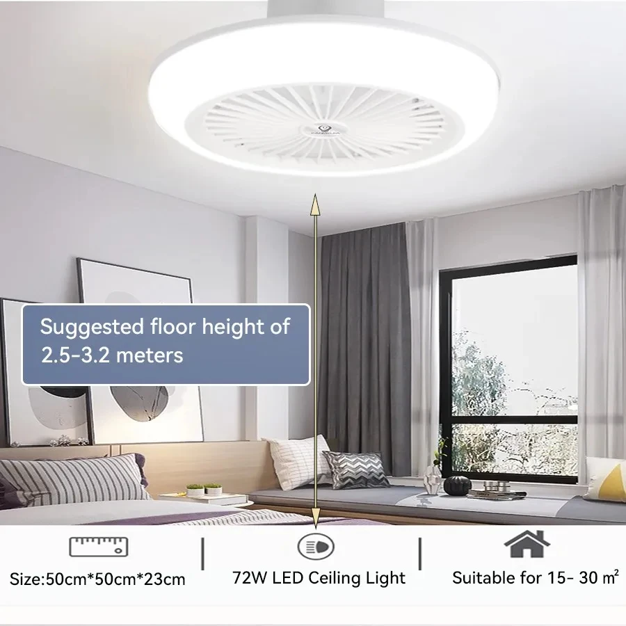 Ceiling Fan LED Ceiling Fan Lights LED Fan Light 30W 72W Ceiling Fans with Light 85-265V Remote 3 Colors Dimmable For Living Room Bedroom