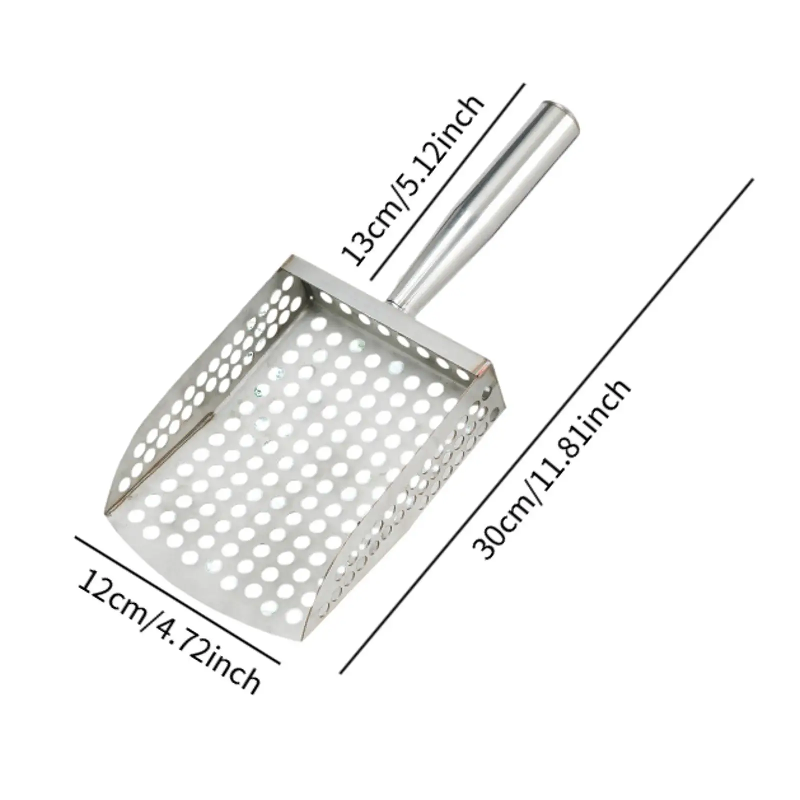 Sand Scoop Handheld Comfortable Handle Digging Sieve Sand Sifter Shovel Metal for Metal Detecting Beach Underwater Seaside Clams