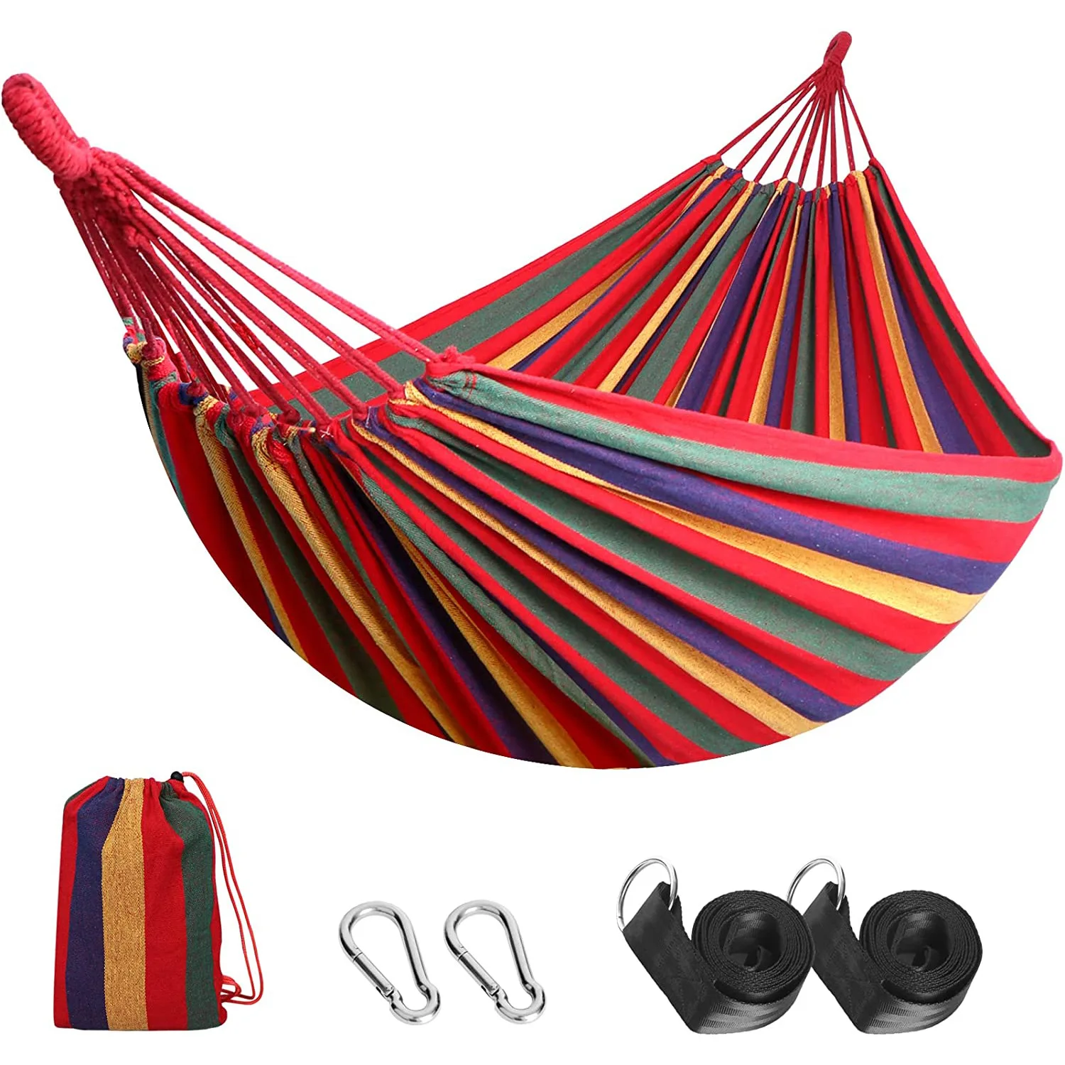 Cotton Hammocks Portable camping hammocks for hanging sturdy garden comfort fabric hammocks with tree straps up to 600 pounds (a Cotton Hammocks Portable camping hammocks for hanging sturdy garden comfort fabric hammocks with tree straps up to 600 pounds (a