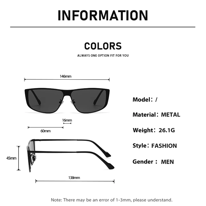 Stylish High-End Metal Frame Unisex Sunglasses