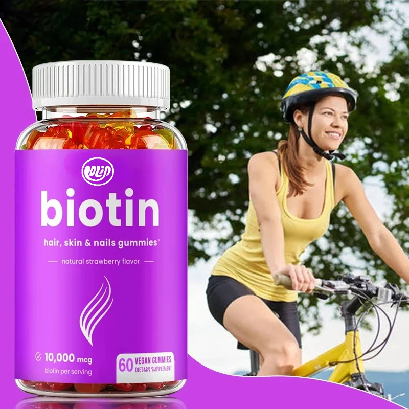 Biotin Gummies 10,000 Mcg-Promotes Hair Growth, Skin and Nail Health, Promotes Hair Growth