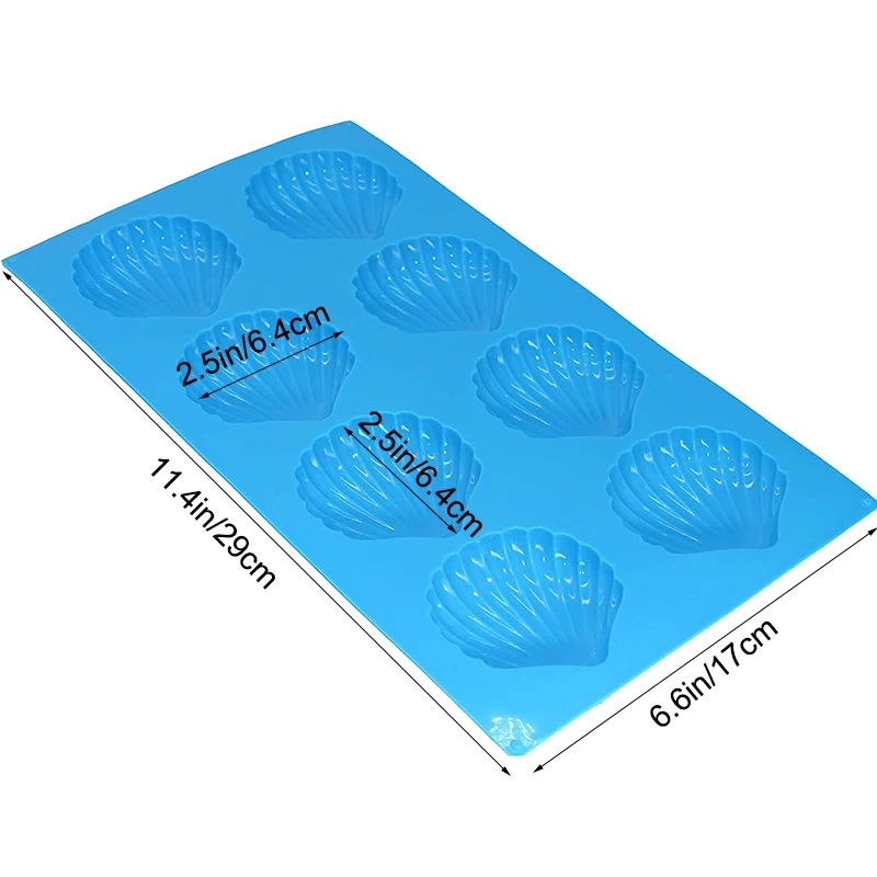 8Cavity Silicone Soap Mold Shell Soap Madeleines Cake Chocolate Cookies Mold Silicone for Making