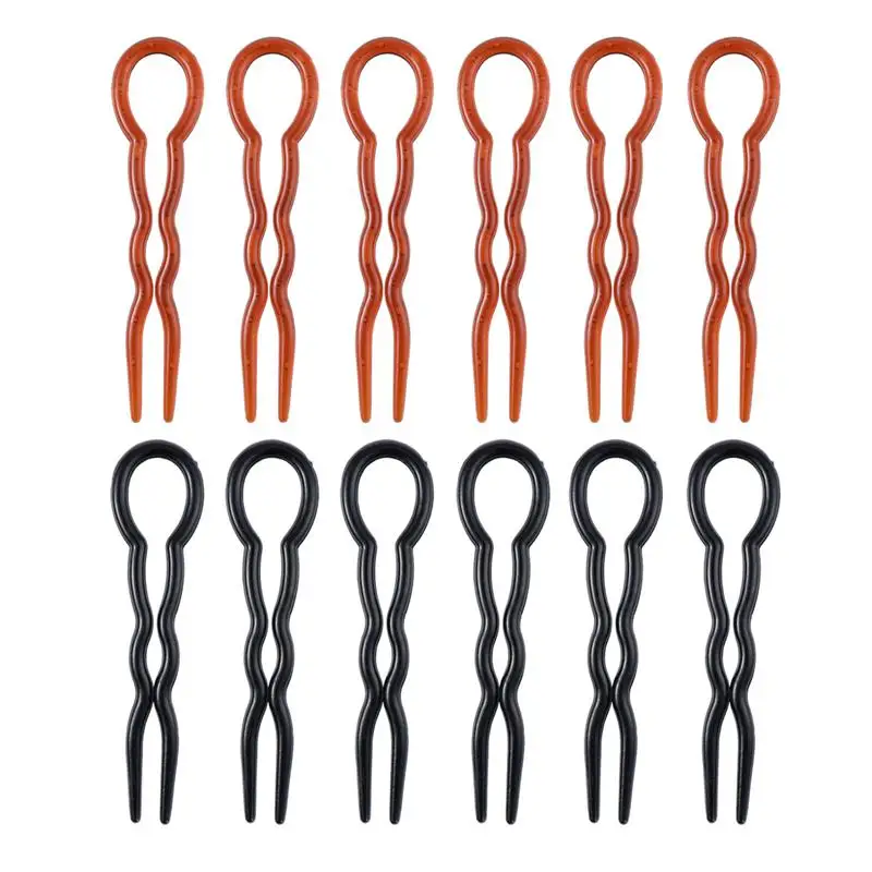 U Shaped Retro French Hair Sticks 12pcs Simple Barrettes For Thick Hair Fast Spiral Braid Machine U Shaped Braid hair accessories