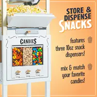 8 Oz Kettle Makes Up to 32 Cups, Vintage Movie Theater Popcorn Machine with Three Candy Dispensers and Interior Light 2