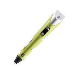 LED Screen 3D Printing Pen with PLA Filament for Creative Design and Drawing - Perfect Gift for Kids (Yellow)