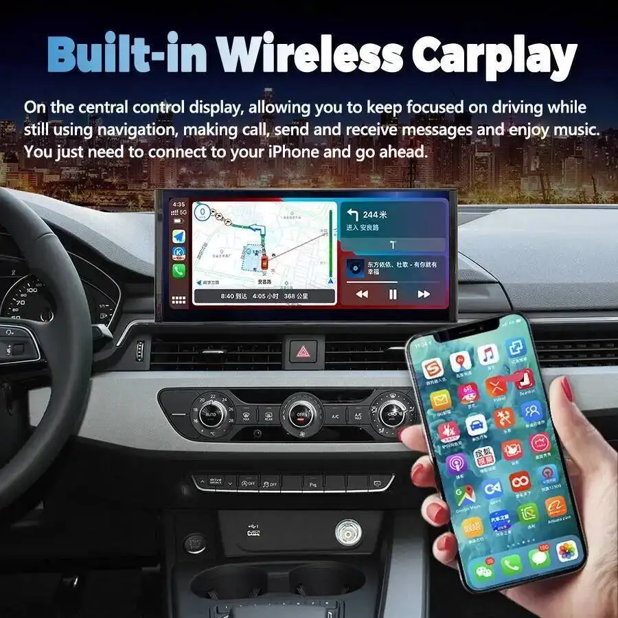 Autoradio 10.25/12.3 pollici per AUDI A5 A4 A4L 2017-2020, Navigatore GPS Android, Lettore Multimediale Video, Android Auto, Stereo, Carplay - immagine 5