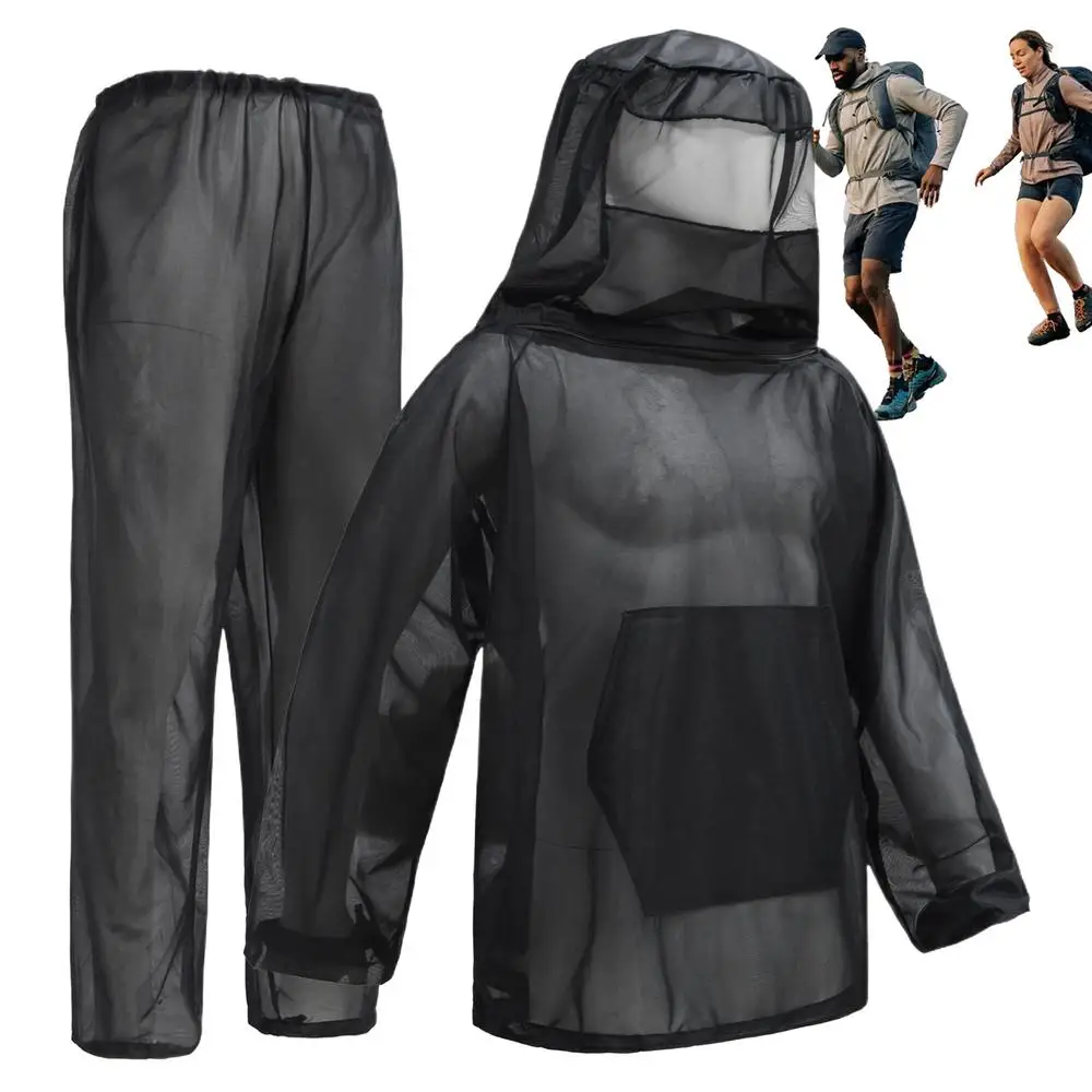 Description Picture 4 of itemOutdoor Fly Net Shirt Mesh Hooded Bug Jacket Mesh Bee Suit for Beekeepers Shield Barrier Protection Repeller Wearable Guard