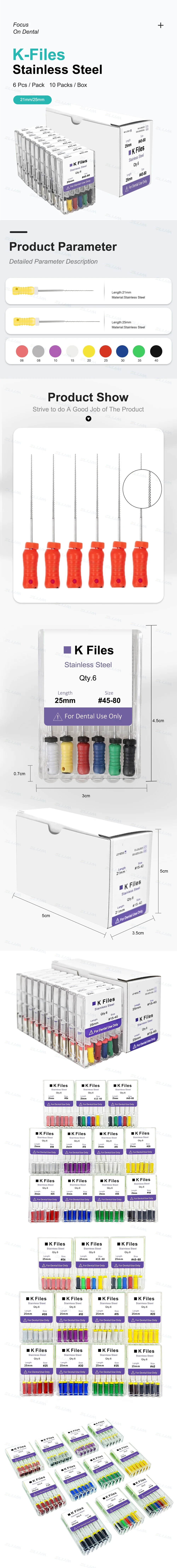 Endodontic Root Canal Files Stainless Steel Dental Hand Tools Set_voghion.com