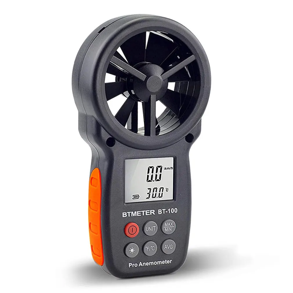 

Digital Anemometer Handheld Wind Speed Meter BT-100 for Measuring Wind Speed, Temperature and Wind Chill with Backlight LCD