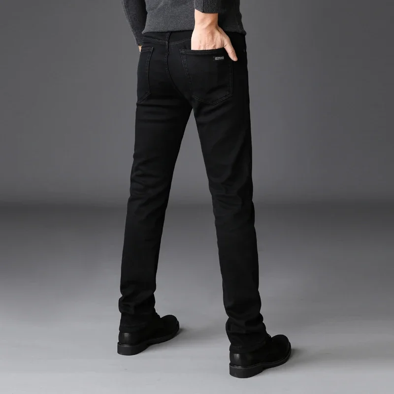 Men Classic Advanced Fashion Brand Jeans Jean Homme Man Soft Stretch Black Biker Masculino Denim Trousers Mens Pants Overalls 3
