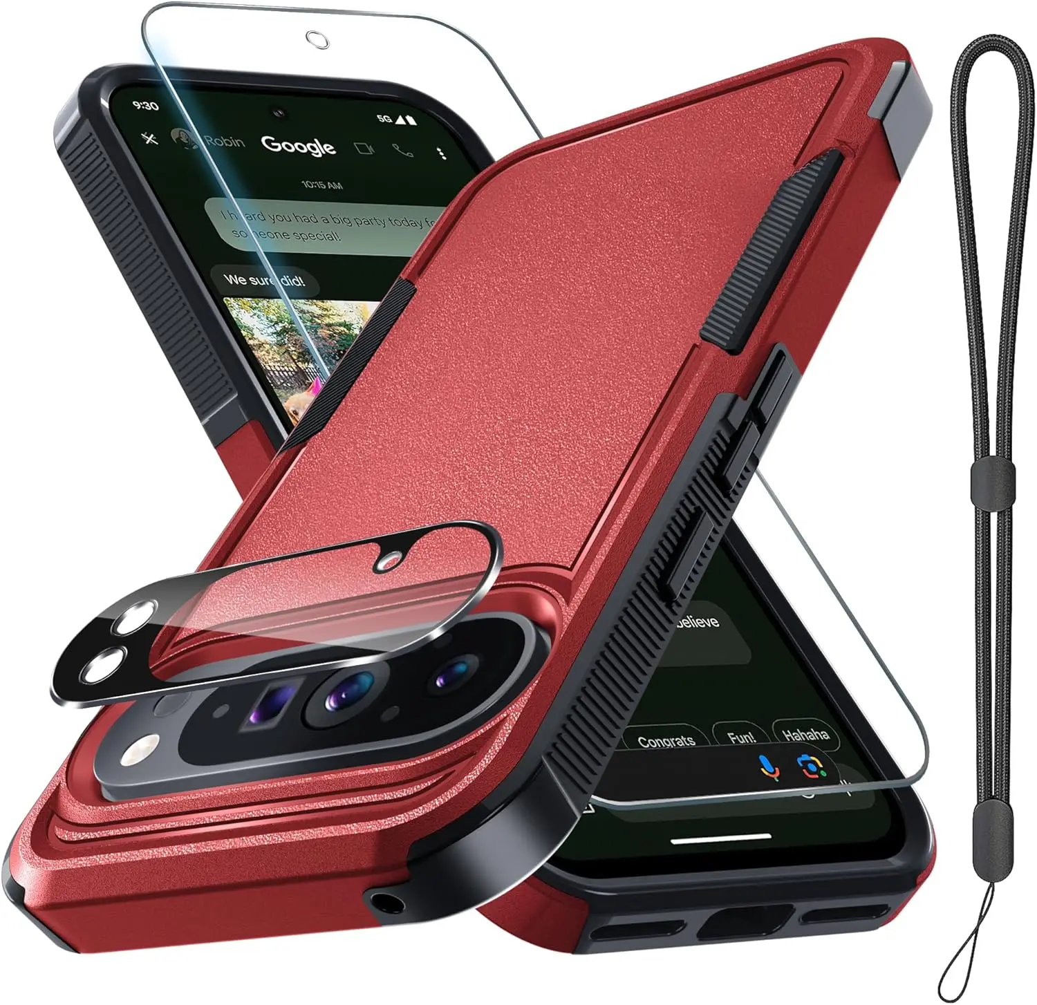 Military Grade Defender Armor with 2-in-1 Lens and Screen Protector Film Case