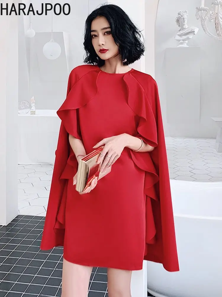 

Женское вечернее платье Harajpoo, новинка 2024, банкетные Элегантные короткие красные коктейльные платья, платье средней длины для невесты на день рождения