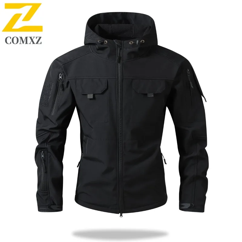 Tactical Waterproof Softshell Jacket Men's Outdoor Functional Windproof Breathable Military Style Hiking Camping Jacket Clothing