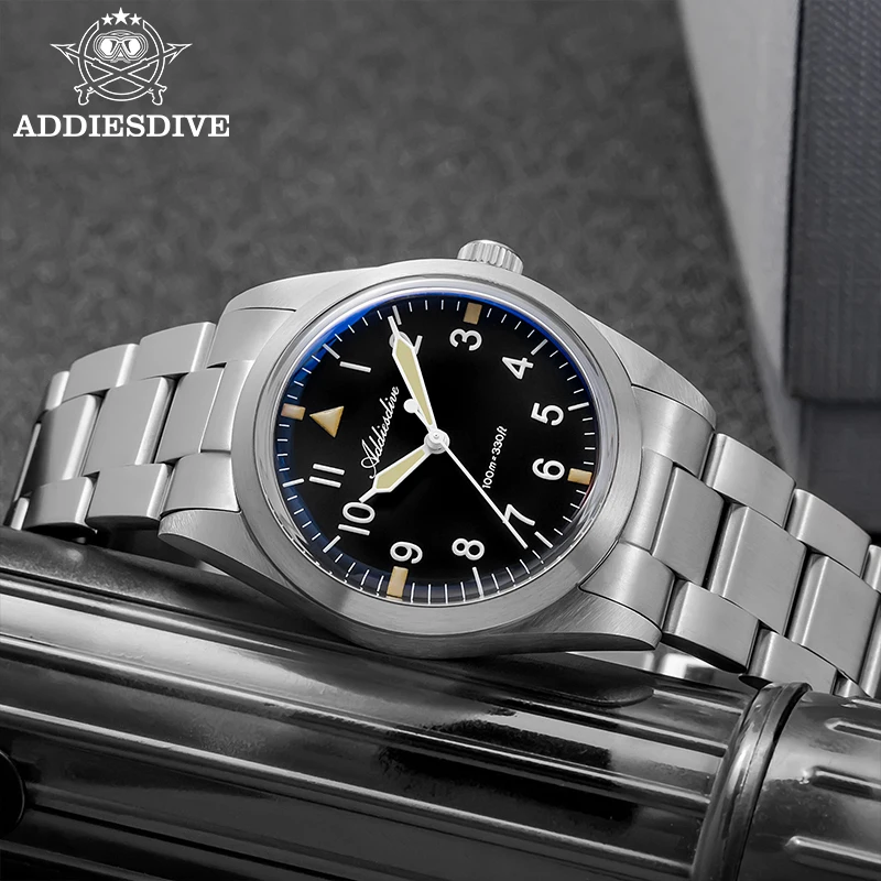 ADDIESDIVE 36mm AD2502 Watch For Men 100M Waterproof Titanium