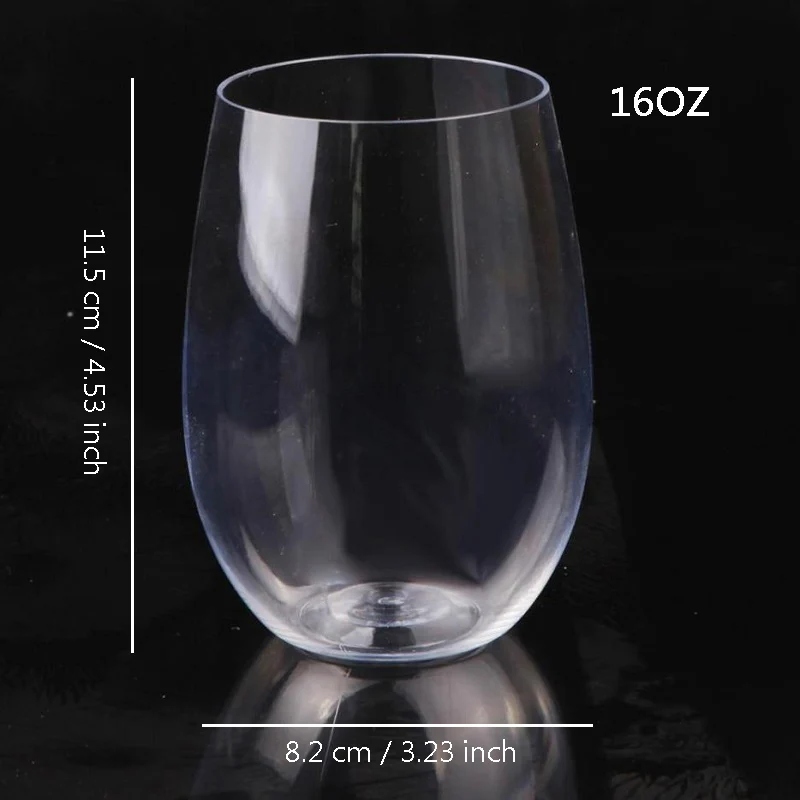 36 Piece Steless Unbreakable Crystal Clear Plastic Wine Glasses Set Of 36 (12 Ounces - Pink - View #5