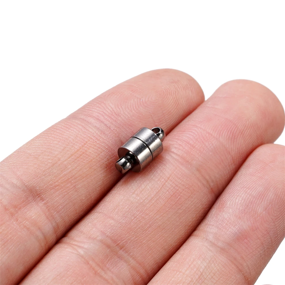 5 Paar starke magnetische runde trennbare verbundene Verschlüsse Perlen Charms für DIY Lederband Armband Schnalle für die Schmuckherstellung – Detail 6