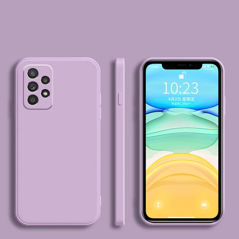Solid Color Square Soft Silicone Camera Protective Back Cover