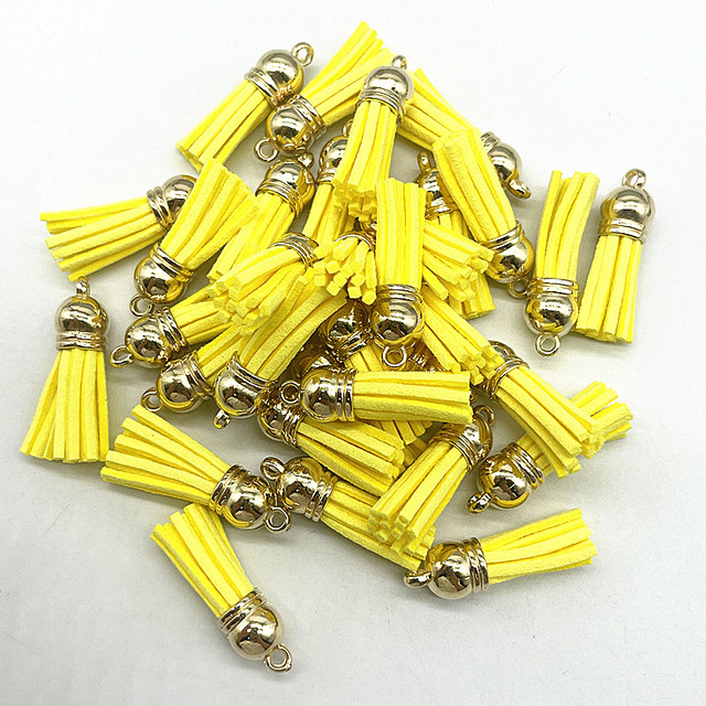 10pcs 38mm Vintage Leather Tassels DIY Keychain Cellphone Straps Pendant Tassels for Jewelry Earrings Findings Accessories