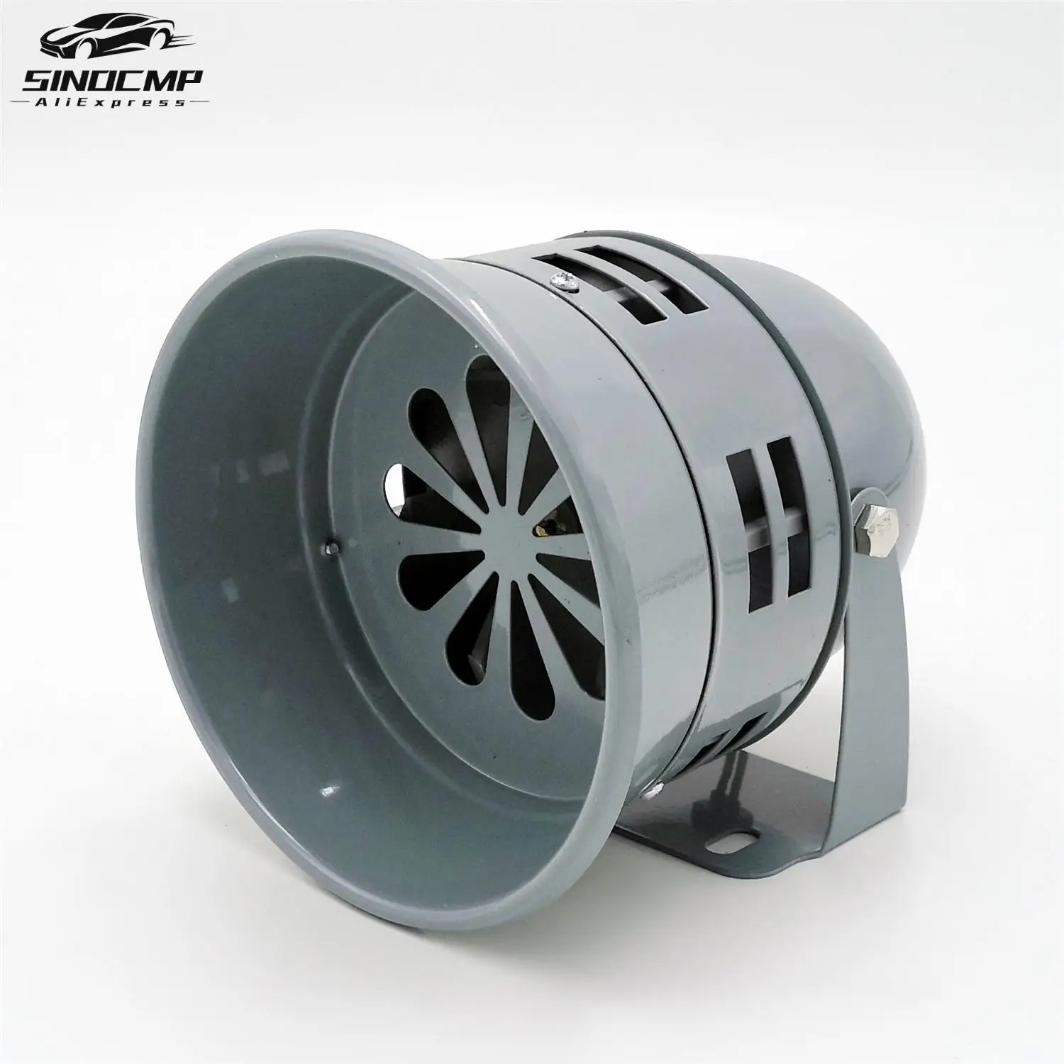 12V 300dB 회색 전동식 공습 경보 사이렌 알람 420Hz 트럭 자동차 SUV ..
