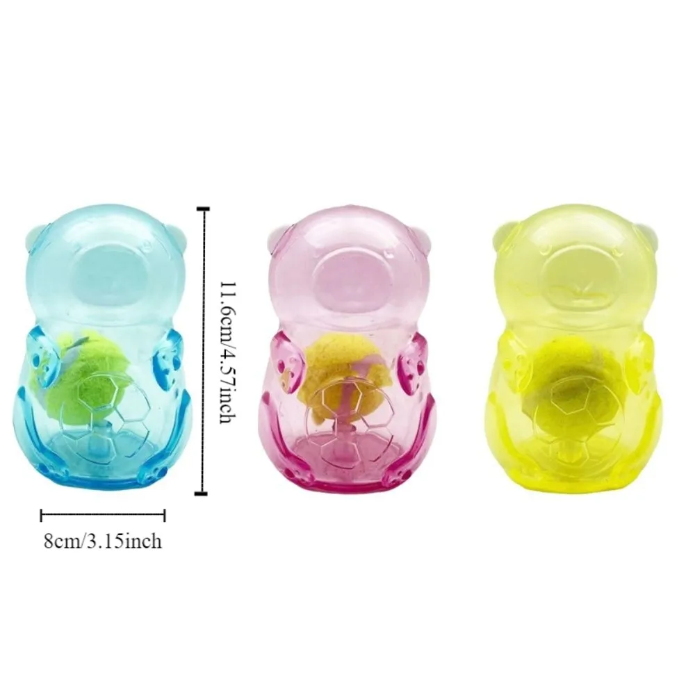 Bite Resistant Dog Chewing Toy Sound Production Bear Shape Puppy Toy Ball with Tennis Dog Teething Treats Balls Playing