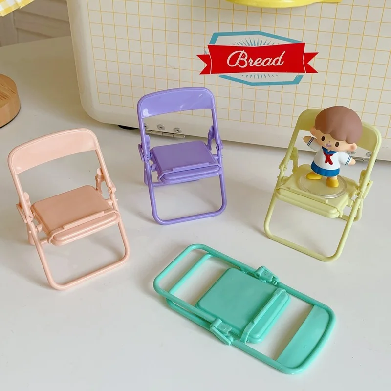 

Mini Chair Mobile Phone Stand Portable Cute Colorful Adjustable Folding Stool Lazy Phone Desktop Holder For Mobile Phone ipad