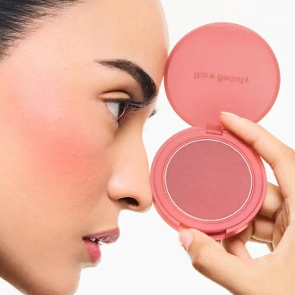 Rara beleza pitada fosco blush creme para em pó cushiony textura saltitante de longa duração natural flush ilumina a tez do rosto 3