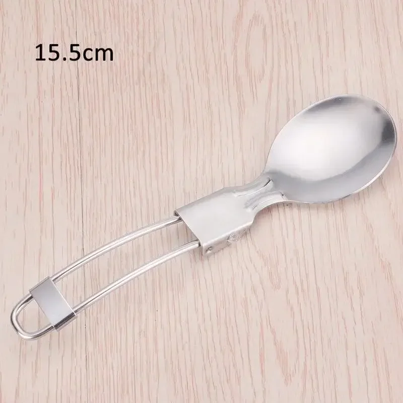 1Pc Fold Fork Spoon Stainless Steel Silver Foldable Cookware Portable Camping Outdoor Utensil Multi Purpose Chopsticks