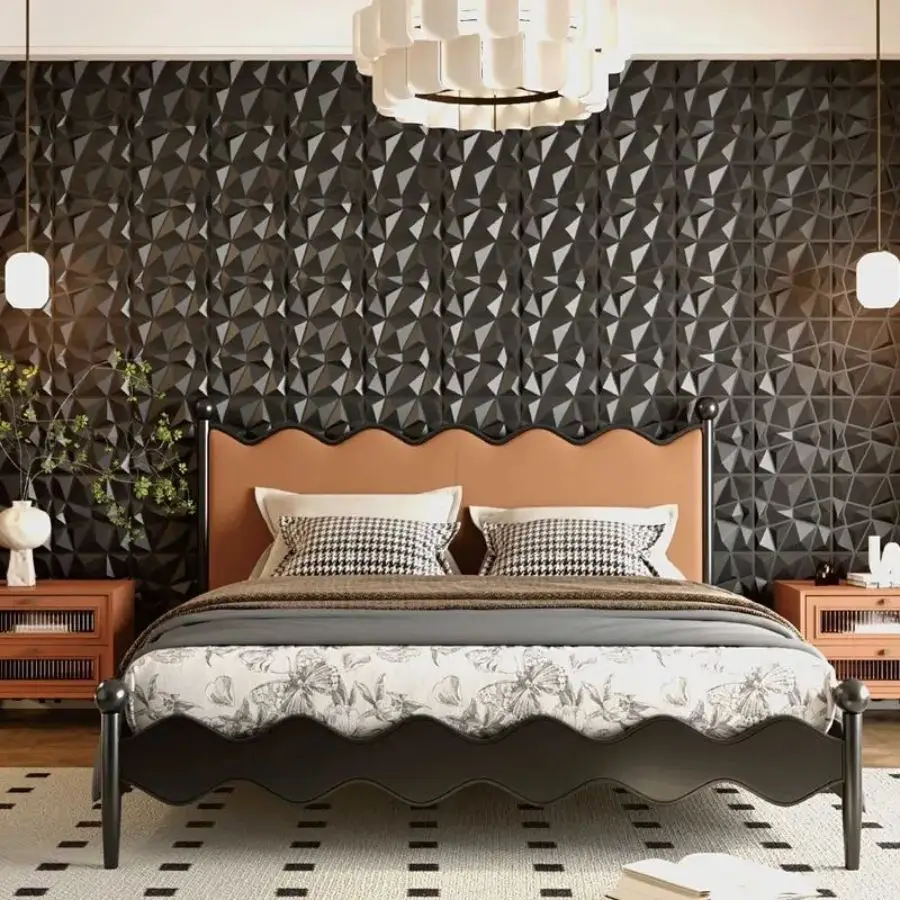Description Picture 5 of item12/20/30pcs 3D pvc wall panels for indoor wall decoration, living room hall bedroom hotel office,including tape