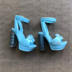 Colorful Rainbow Black Leather Novelty Footwear Collection Accessories (Blue sandals)